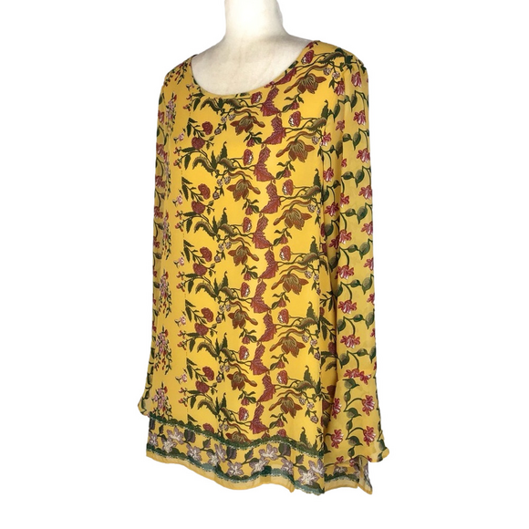 Max Studio yellow floral blouse - Picture 2 of 7
